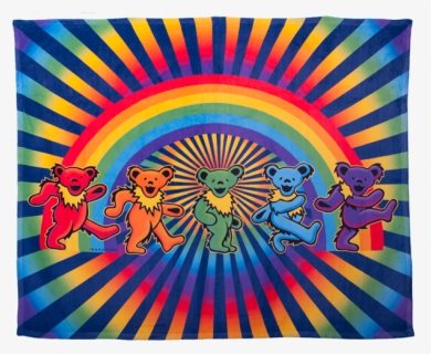 A Fleece Blanket With Five Grateful Dead Bears Dancing - Brand X Nuclear Burn, HD Png Download, Free Download