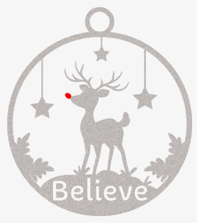 Believe In Magic Christmas Tree Ornament"  Class= - Christmas Balls Clipart Silhouette, HD Png Download, Free Download
