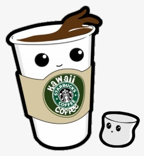 Kawaii Coofee Starbucks Kawaii Starbucks Cooffee @pus - Dibujos Kawaii De Cafe, HD Png Download, Free Download