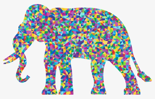 This Free Icons Png Design Of Low Poly Prismatic Elephant - Asian Elephant, Transparent Png, Free Download