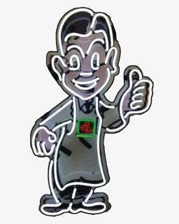 Four Square Man Neon Sign - Cartoon, HD Png Download, Free Download