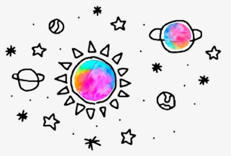 Transparent Sunshine Tumblr - Easy Things To Draw Space, HD Png Download, Free Download