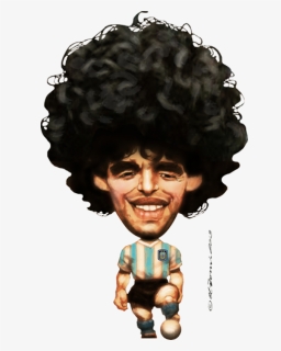 Pin By Nilton On Diego Maradona - Football Player Caricature, HD Png Download, Free Download