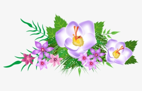 Decorative Clipart Decorative Element - Transparent Background Spring Flowers Clipart, HD Png Download, Free Download