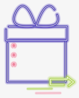 Gift Box Border Neon Element Png And Vector Image ,, Transparent Png, Free Download