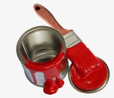 Metal Paint Cans, Empty With Lid Removed - Paint Tin And Brush, HD Png Download, Free Download