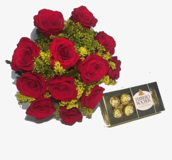 Bouquet 12 Rosas Vermelhas - Ferrero Rocher, HD Png Download, Free Download