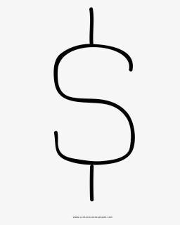 Dollar Sign Coloring Page - Line Art, HD Png Download, Free Download