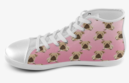 Cute Pugs On Pink Gradient Background High Top Canvas - Shoe, HD Png Download, Free Download