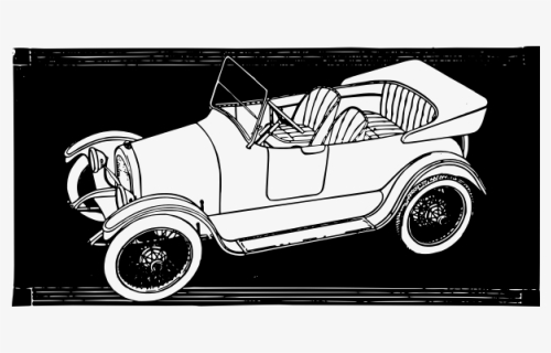 White Car Sketch - Antique Car, HD Png Download, Free Download