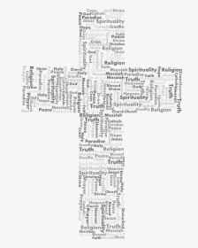 Jesus Cross Word Cloud Grayscale Clip Arts - Design Of Cross Of Jesus, HD Png Download, Free Download