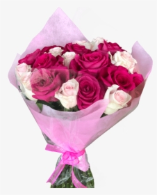 Diy 24 Hot & Light Pink Roses Bouquet Magnaflor - Purple And Light Pink Roses, HD Png Download, Free Download
