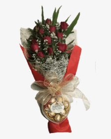 Ferrero Rocher And Red Rose Bouquet, HD Png Download, Free Download