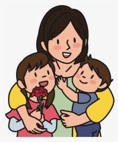 Mother And Children - Mother With Children Clipart, HD Png Download, Free Download