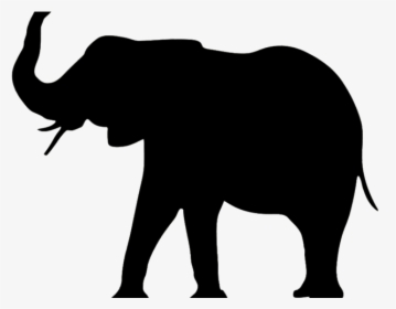 Elephant Asian Clipart Huge Silhouette Trunk Up Transparent - Silhouette Transparent Elephant, HD Png Download, Free Download