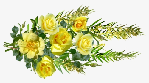 Flowers, Bouquet, Roses, Yellow, Blooms, Arrangement - Yellow Flower Bouquet Png, Transparent Png, Free Download