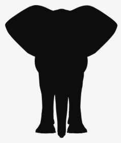 Standing,silhouette,neck - Elephant Front View Vector, HD Png Download, Free Download