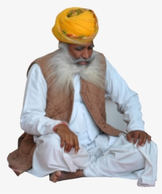 Indian Old Man Sitting, HD Png Download, Free Download