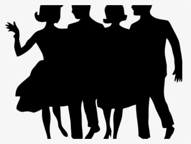 Silhouettes Clipart Small Crowd - Retro Dance Silhouette Png, Transparent Png, Free Download