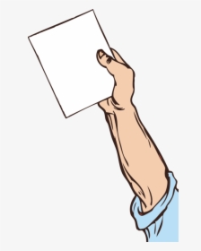 Neck,area,artwork - Man Holding Paper Clipart, HD Png Download, Free Download