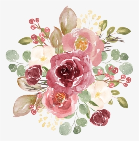 Drawn Red Rose Aesthetic - Rose Gold Floral Png, Transparent Png, Free Download