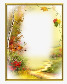 Autumn Flowers Frames Clipart Picture Frames Decorative - Page Border Design Nature, HD Png Download, Free Download