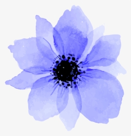 Blue Purple Flowers Flower Tumblr Aesthetic Watercolor - Pink Flower Watercolor Png, Transparent Png, Free Download