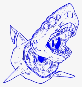 #aesthetic #art #lineart #outline #shark #sharks #decapitated - Transparent Blue Aesthetic Png, Png Download, Free Download