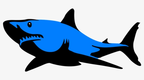 Shark, Jaws, Sea, Fish, Ocean, Blue - Great White Shark Clipart Silhouette, HD Png Download, Free Download