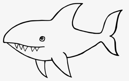 Clip Art Great Drawing Line Art - Cute Shark Clip Art Black And White, HD Png Download, Free Download