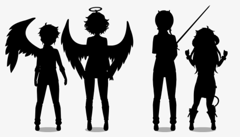 Silhouette Angels - Silhouette, HD Png Download, Free Download