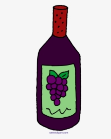 Wine Bottle Clipart Clipart - Wine Bottle Clipart Grapes Wine, HD Png Download, Free Download