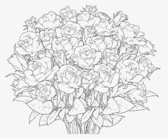Transparent Flower Outline Png - Color Drawing For Adult, Png Download, Free Download