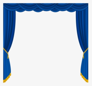Curtain Clipart Studio - Blue Stage Curtains Png, Transparent Png, Free Download