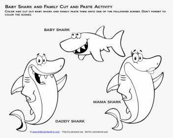 Baby Shark Family To Color, HD Png Download, Free Download