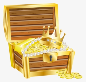 Tesoro Con Corona Y Joyas - Treasure Chest With Transparent Background, HD Png Download, Free Download