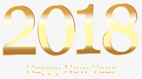 2018 Gold Happy New Year Transparent Png Clip Art - Poster, Png Download, Free Download