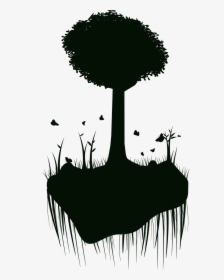 Silhouette Tree Island Free Picture - Floating Island Silhouette, HD Png Download, Free Download