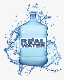 5 Gallon Bottle With Splash , Png Download - 5 Gallon Real Water, Transparent Png, Free Download