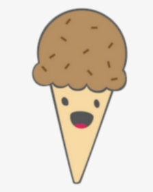 #kawaii #brown #icecream #cold #face - Chocolatevice Cream Clipart, HD Png Download, Free Download