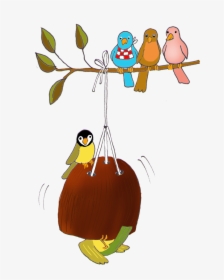 Bird Feeding At Fall - Clipart Feeding Birds Winter Png, Transparent Png, Free Download