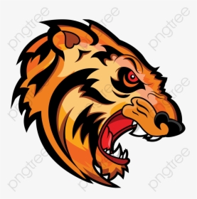 Tiger Clipart Angry - Head Tiger Angry Vector, HD Png Download, Free Download