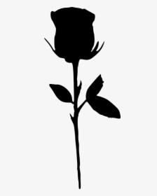 Black And - Silhouette Of A Rose, HD Png Download, Free Download