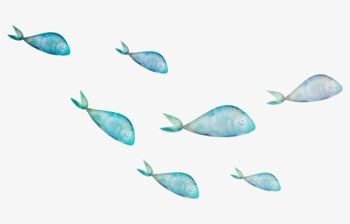 Ftestickers Fish Watercolor Blue - Watercolor Fish Transparent Background, HD Png Download, Free Download