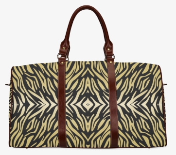 Gold And Black Zebra Print Pattern Waterproof Travel - Duffel Bag, HD Png Download, Free Download