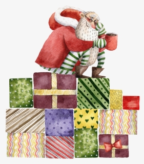 Hand Painted Santa Claus Png Transparent Ready To Give - Santa Claus, Png Download, Free Download
