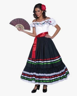 Mexican Dress Png - Mexican Costume Women, Transparent Png, Free Download