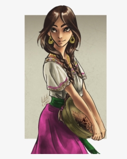 Charra Drawing Lady Mexican - Drawing A Mexican Girl, HD Png Download, Free Download