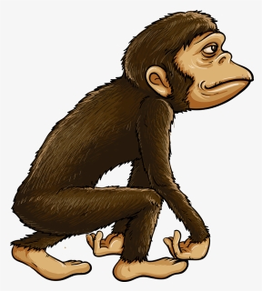 Обезьяна, Шимпанзе, Животные, Фауна, Monkey, Chimpanzee, - Ilustracion Del Hombre Primitivo, HD Png Download, Free Download