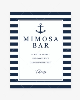 Navy And White Mimosa Bar Sign Printable By Littlesizzle"  - Diaper Raffle Sign For Baby Shower For Boy, HD Png Download, Free Download